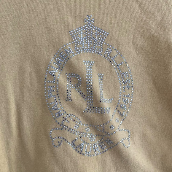 Y2K Butter Yellow Ralph Lauren Bedazzled Tee - Picture 4 of 7